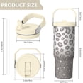 thumbnail image 4 of 30 Oz Tumbler Silver Gradient Leopard Tumbler with Lid and Straw, Birthday Gift Cup for Friend Women Men Coffee Travel Mug Thanksgiving Day Halloween Christmas Gift Water Bottle, 4 of 7