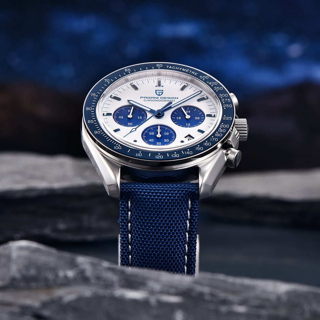 PAGANI DESIGN Men's Quartz Watches 40mm New Release full Stainless Steel Waterproof Sports Chronograph Wrist Watch for Men Sapphire Dial Glass