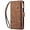 Brown, variant on Wallet Case for Galaxy S25 Plus with RFID Blocking Card Holder, PU Leather Magnetic Flip Zipper Phone Cover - Pink