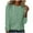 Green, variant on WREESH Womens Fashion T-Shirts Solid Color Casual Long Sleeve Round Neck Loose T-Shirt Blouse Tops Pullover Blue