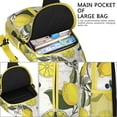 thumbnail image 3 of Bright Yellow Lemon Print Sling Backpack, Cute Summer Fruit Design Crossbody Daypack with Retro Vintage Floral Patterns, Lightweight and Adjustable Strap, 3 of 4