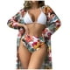 thumbnail image 1 of Gibobby Trajes de Natación para Mujer Traje de baño para mujer Cubrirse Sexy Frente abierto Bikini de playa Traje de baño Kimono Cubrir Ropa de playa lar(Blanco,M), 1 of 5