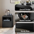thumbnail image 6 of Night Stand Nightstand with Drawer Storage Curved Bed Side Table End Table Large Modern Wide Bedside Stand Tall Night Stands for Bedroom Living Room Sofa Couch Home Office, Black, 6 of 7
