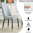 thumbnail image 3 of Of 4 Modern Dining Chairs, Gray Pu Leather Cushion, Robust Black Metal Legged, Comfortable For Bedroom Chair (4), Cushioning, Leg Base, Kitchen, 3 of 7