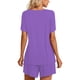 thumbnail image 5 of ICHUANYI Clearance 2PC Women's Round Neck Shorts Sleeve Two-piece Comfortable Home Pajamas Set Sports Set ICHUANYI "ICHUANYI", 5 of 7