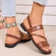 thumbnail image 5 of Sandalias Planas de las Mujeres de Moda Casual Primavera Y Verano Playa Toe Abierto Romano con Correa Slingback Y Correas Frontales Crisscross, 5 of 9