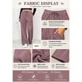 thumbnail image 3 of DOKOTOO Womens Ribbed Knit Pants Casual Drawstring Waisted Wide Leg Sweatpants Comfy Loose Lounge Pants with Pockets, 3 of 11
