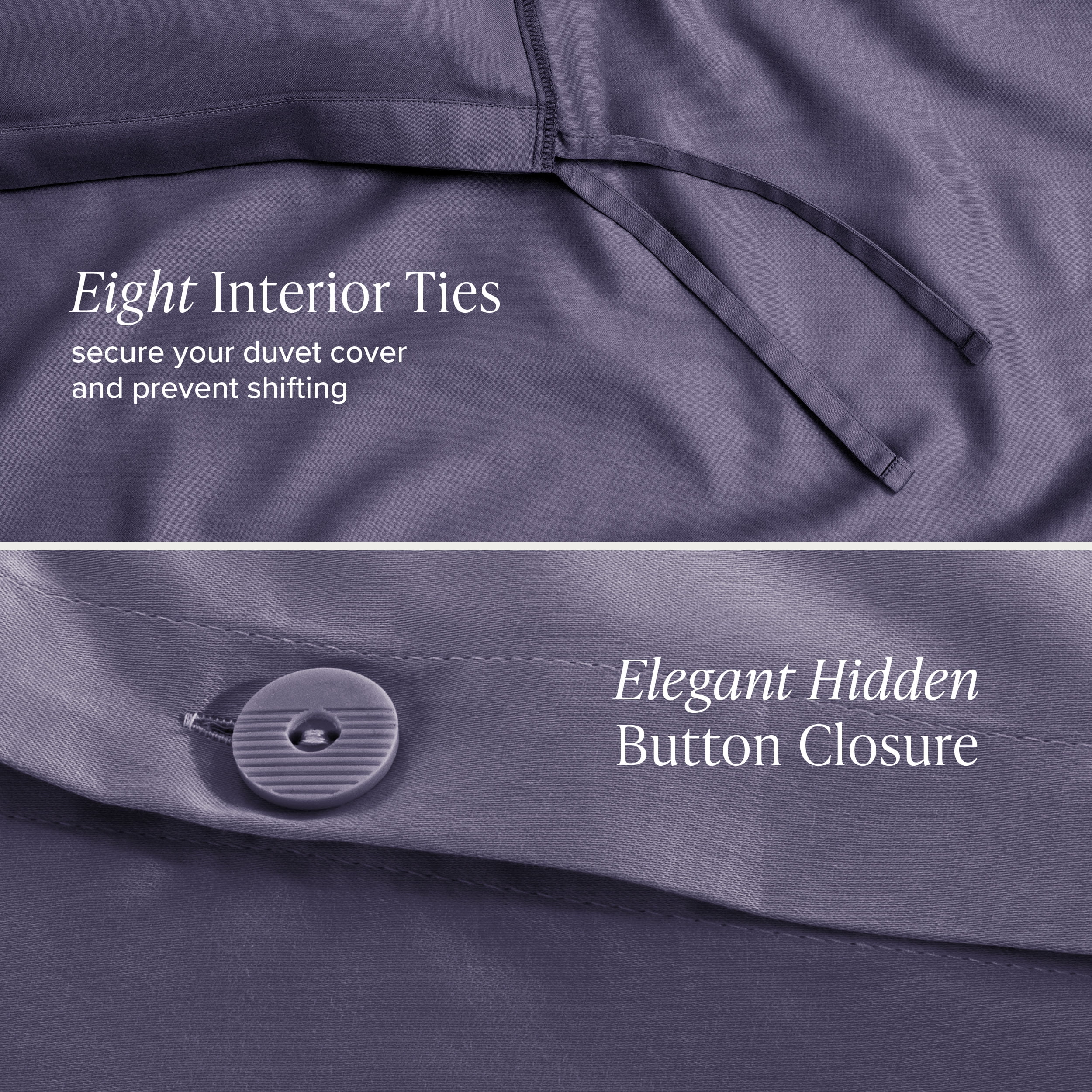 Bare Home Organic Cotton Duvet Cover Set - 400 Thread Count - Sateen Weave - King, Dusty Purple, 3-Pieces