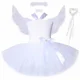 thumbnail image 3 of Disfraz de ángel de la guarda blanco para niñas, vestido de princesa con tutú de hada para Halloween y Navidad, vestidos de fiesta de cumpleaños para niños con alas de halo, 3 of 5