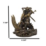 Ebros Gift Thor Odinson Ragnarok Statue - Norse God With Mjolnir Hammer Slaying Dragon, 7.75" Tall Hand-Painted Resin