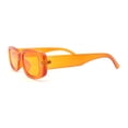 thumbnail image 3 of Iconic Mod Rounded Rectangular Minimal Plastic Sunglasses Orange, 3 of 4
