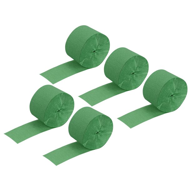Uxcell Crepe Paper Streamer Decor 82ft Long 1.77 Inch Wide, Lime Green