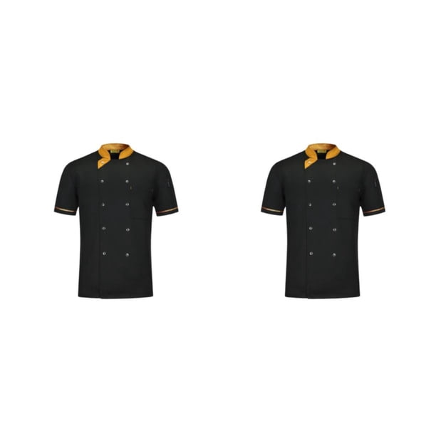 Sonducket Ajuste y comodidad: delantal de cocina de poliéster con hebilla, tela transpirable, resistente al desgaste, bolsillo que no destiñe, Negro XXXL 2Conjunto