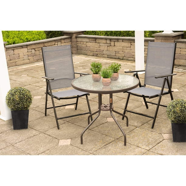Wildon Home® 5PCS Patio Dining Set with Round Steel Table and Swivel Chair