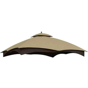 Replacement Canopy Top for Heavy Duty Gazebo Roof Gazebo Top with Air Vent 10X12 Gazebo CoverReplacement Top Only (Grey)