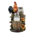 thumbnail image 2 of Ebros Crowing Rooster Standing On Fence Salt And Pepper Shakers Holder 6.5"H, 2 of 6