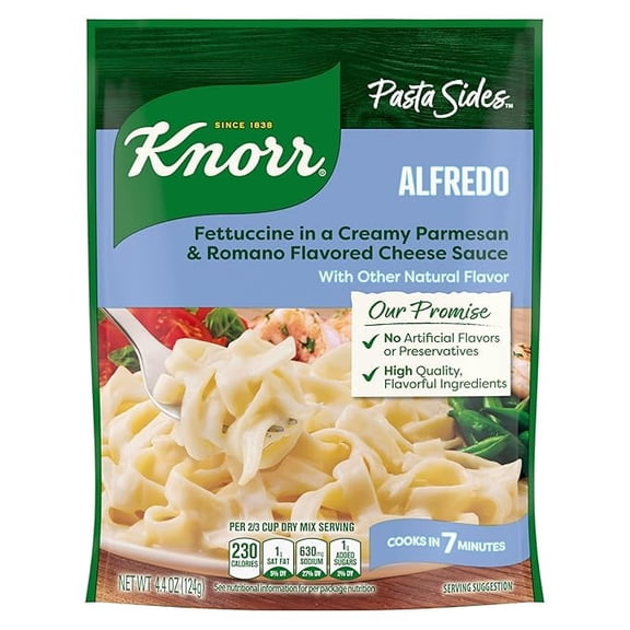 2 pack Knorr Pasta Sides For Delicious Quick Pasta Side Dishes Fettuccine Alfredo No Artificial Flavors, No Preservatives, No Added MSG 4.4 oz