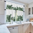 thumbnail image 2 of 36 Inch Kitchen Curtains Desert Plant Boho Window Curtains and Valances Set of 3, Summer Cactus Flower Short Tier Curtain for Kitchen,Vintage Small Kitchen Decor, 2 of 5