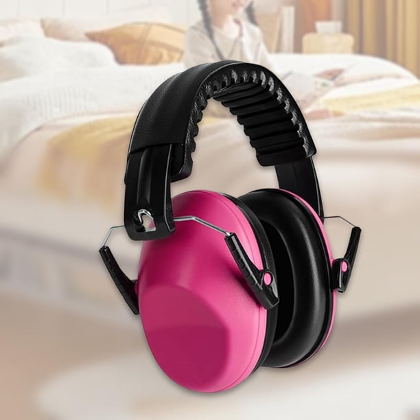 Orejeras de protección auditiva Auriculares para bateristas Plegables de moda Auriculares portátiles de protección acústica para la construcción rosa