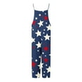 thumbnail image 5 of Cavosen Womens Jumpers and Rompers Fourth of July Plus Size Loose Linen Sleeveless Patriotic Jumpsuits High Waist Wide Leg Long Overalls with Pocket Star and Stripe Work Rompers, 5 of 5