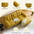 thumbnail image 5 of Euroco L Shaped Couch Modern 83" Living Room Sofa with Chaise Lounge, Velvet, Yellow, 5 of 10