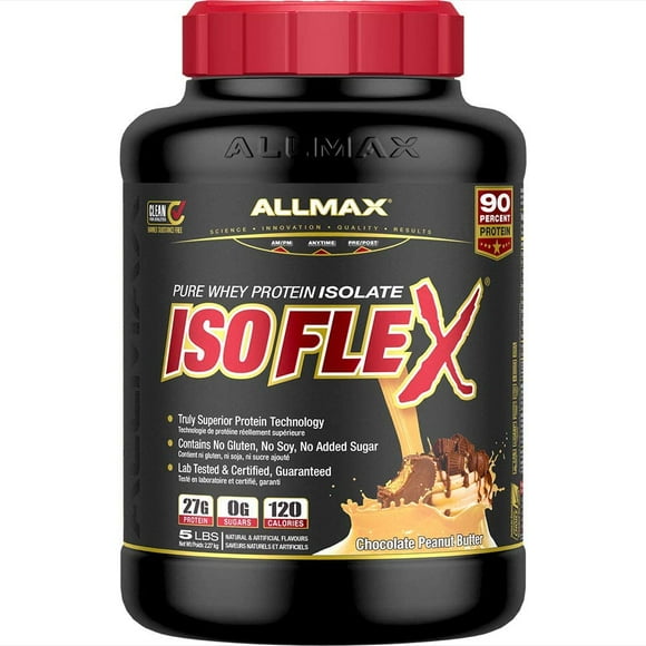 ALLMAX NUTRITION ISOFLEX - 100% Ultra-Pure Whey Protein Isolate, Chocolate Peanut Butter 5lb