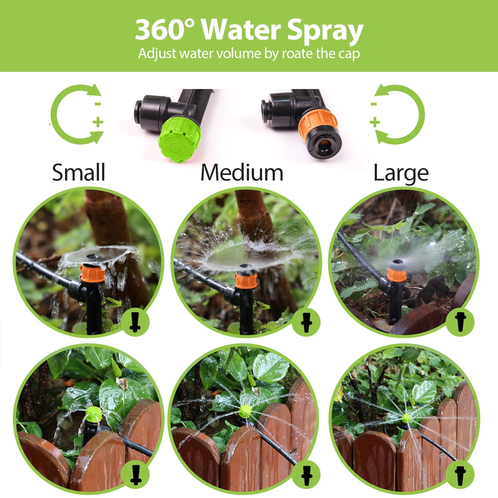 RainPoint Drip Irrigation System with 50FT 5/16" and 100FT 1/4" Irrigation Tubing, Adjustable Emitters DIY Drip Irrigation Kit for Potted Plants, Patios& Garden, Raised Beds