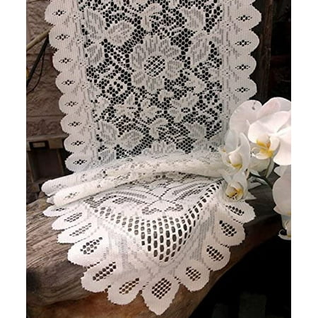 

BalyFovin Ivory Floral Lace Table Runner - 13 x 120 - LS167-82