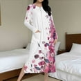 thumbnail image 2 of Aboser Long Sleeve Zipper Robes for Women Elegant Floral Printing Nightgown Soft Full Length Housecoat Lightweight Breathable Long Loungewear Sleepwear with Pockets, 2 of 9