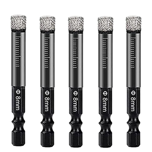 5Pcs Hex Handle Vacuum Brazed Diamond Dry Drill Bits Hole Saw Cutter 6Mm/8Mm