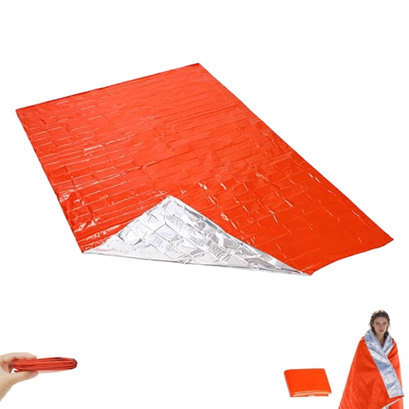 Virenlux Emergency Survivals Thermal Blankets Reusable Waterproof Windproof 90% Body Heat Retention Compact Lightweight Insulation Gear for Camping Hiking Travel Outdoor Adventures Kits