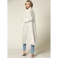 thumbnail image 4 of Made by Johnny Women's Casual Cozy Braided Open Front Long Pocket Cardigan Sweater L IVORY, 4 of 6