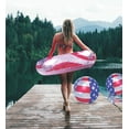 thumbnail image 5 of POZA Inflatable USA Pool Float Tube and Beach Balls - Luxurious American Flag Design with Sparkly Silver Stars Confetti Pool Float and Inflatable Beach Balls, Water Inflatables for Pool, Beach, Lake, 5 of 7