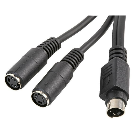 PRO SIGNAL - 4 Pin Mini DIN (S-VHS) Male to 2x Female Adaptor Lead