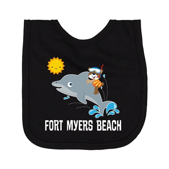 Inktastic Fort Myers Beach Florida Dolphin Newborn Bib