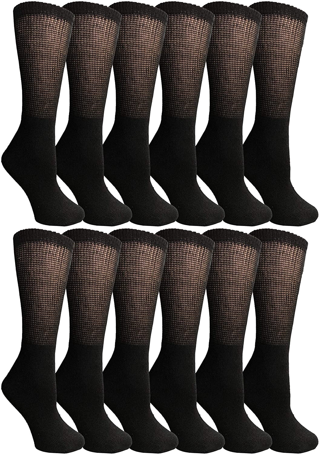 Yacht & Smith Mens Diabetic Neuropathy Edema Socks, Cotton Crew, Ankle Medical Sock, Size 10-13