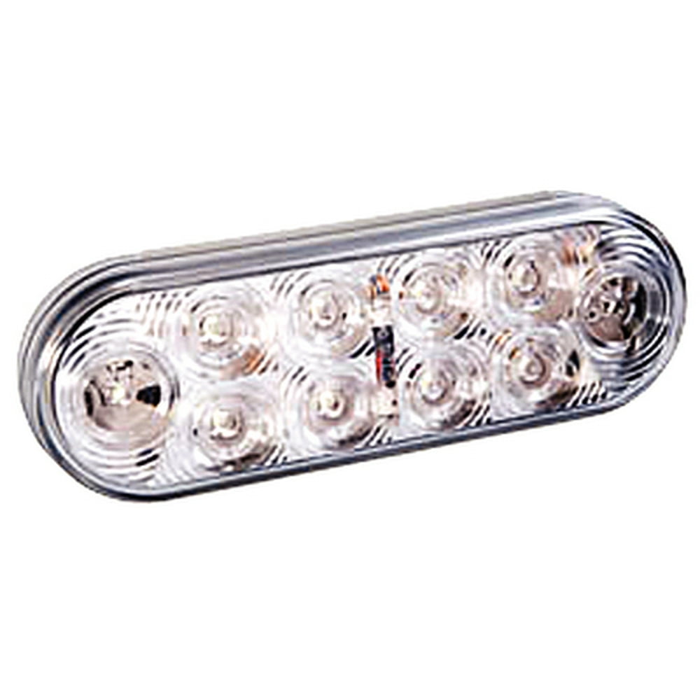 Wesbar 283565 White Waterproof LED 6" Oval Backup Trailer Light