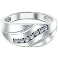 thumbnail image 4 of Pompeii Mens 1/3ct Diamond Wedding Ring 10k White Gold Anniversary Band (H/I,I1-I2), 4 of 6