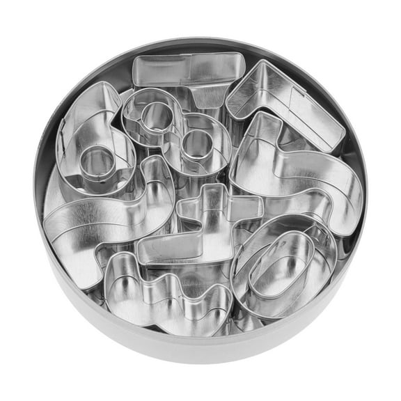 NIYANGLE Creative Number Shaped Cookie Cutters Stainless Steel Baking Tools for Kitchen Use Silver 7 Pieces