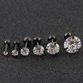 thumbnail image 4 of Ear Studs Anti-allergic Cubic Zirconia Stainless Steel 3 Prong Design Earrings For Daily Life, 4 of 5