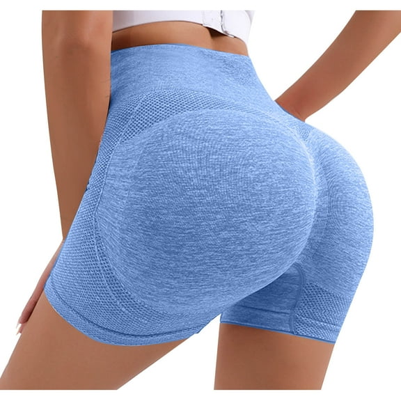 HAiming Women's Seamless Butt Lifting Shorts High Waisted Stretch Yoga Shorts Casual Atheletic Running Workout Shorts