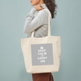 thumbnail image 3 of CafePress - Keep Calm And Carry On Grey Tote Bag - Unisex Canvas Tote Bag, Beige, 1-Piece, 3 of 7