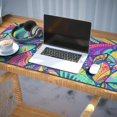 thumbnail image 3 of Long Mouse Pads for Desk,Blue Pioneer Flower and Leaf Pattern Desk Mats on Top Of Desks, Desk Mouse Pad Extra Large with 3mm Non-Slip Base and Stitched Edge for Gaming,Office,Work,Home 35.4"x15.7", 3 of 6