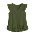 thumbnail image 5 of Tnhcen Women's Flutter Sleeve Sleeveless Top, Ruffle Hem Cami, 100% Cotton Crinkle Blouse, Spring Summer Casual Boho Chic Tops for Women S-2XL, 5 of 5