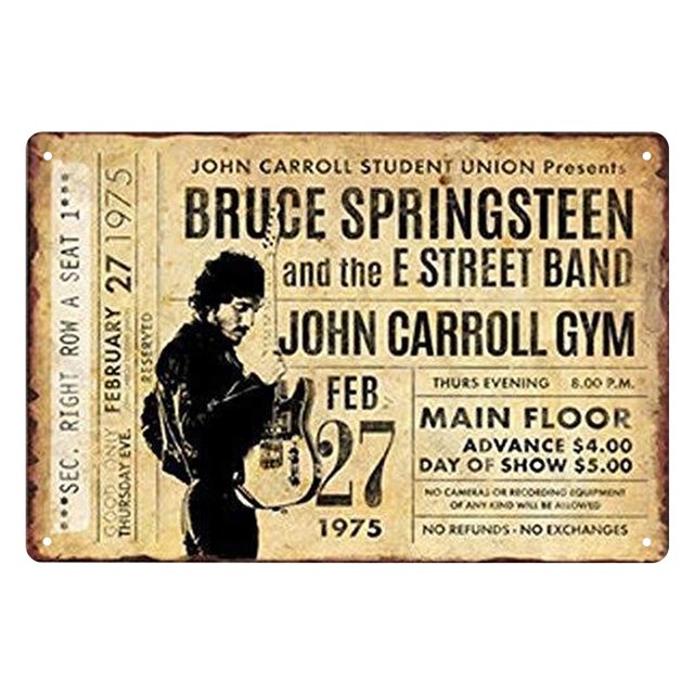 Placa Bruce Springsteen Chapa Metal para Accesorios Bar Club