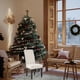 thumbnail image 4 of Fundas para sillas de comedor navideñas | Protectores de silla extraíbles y lavables con diseño de árboles dorados y copos de nieve | Tejido de poliéster para decoración navideña, 4 of 5