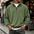 thumbnail image 2 of OIOLOYJM Sweatshirt for Men Vintage Quarter Zip Long Sleeve Collared Loose Fit Soft Pullover Shirts Vintage Big and Tall Winter Fashion Warm Comfortable Outfits, 2 of 5