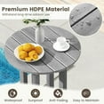 thumbnail image 2 of Yardi Yard 21.5 Inch Round Bar Table Patio HDPE Bar Height Dining Table with Slatted Tabletop, Patio Table for Garden, Yard, Gray, 2 of 9