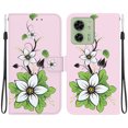 thumbnail image 2 of Compatible with Motorola Moto Edge 40 Flower Painted PU Leather Wallet Case with Card Slots Cover, 2 of 5