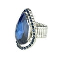 thumbnail image 3 of Women's Teardrop Stone Studs Fashion Stretch Ring, Encircled Teardrop, Navy/Silver-Tone, 3 of 3